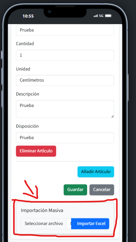 Importación masiva